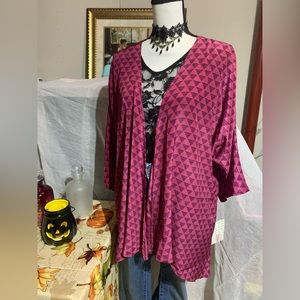 Lularoe Lindsay Purple Geometric Cardigan